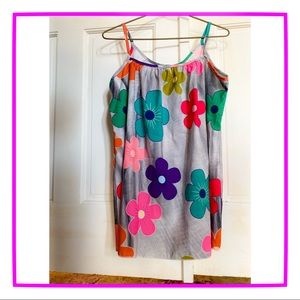 Spaghetti Straps Pleated Floral Top